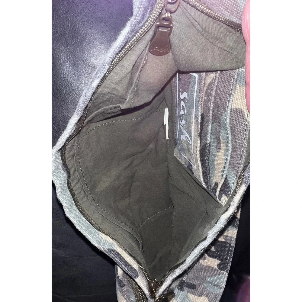 Sash‎ Bag Camouflage Canvas Crossbody Sling Bag Adjustable Strap Multi Pocket